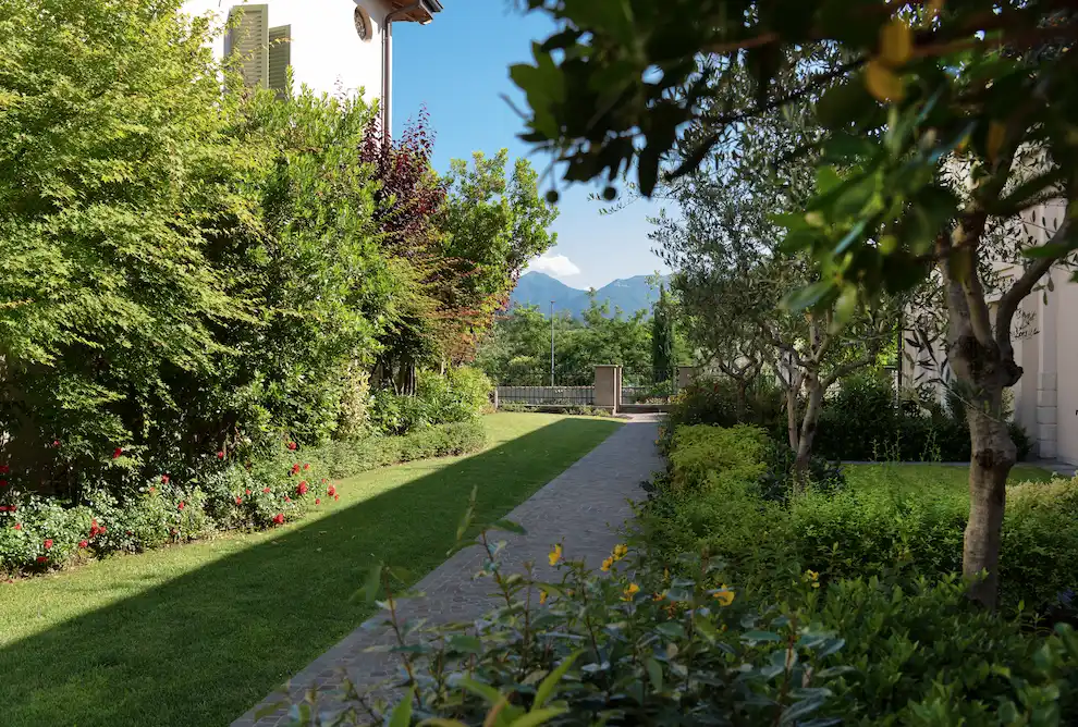 Access path to the pool at Palazzo Scolari apartments in Polpenazze del Garda